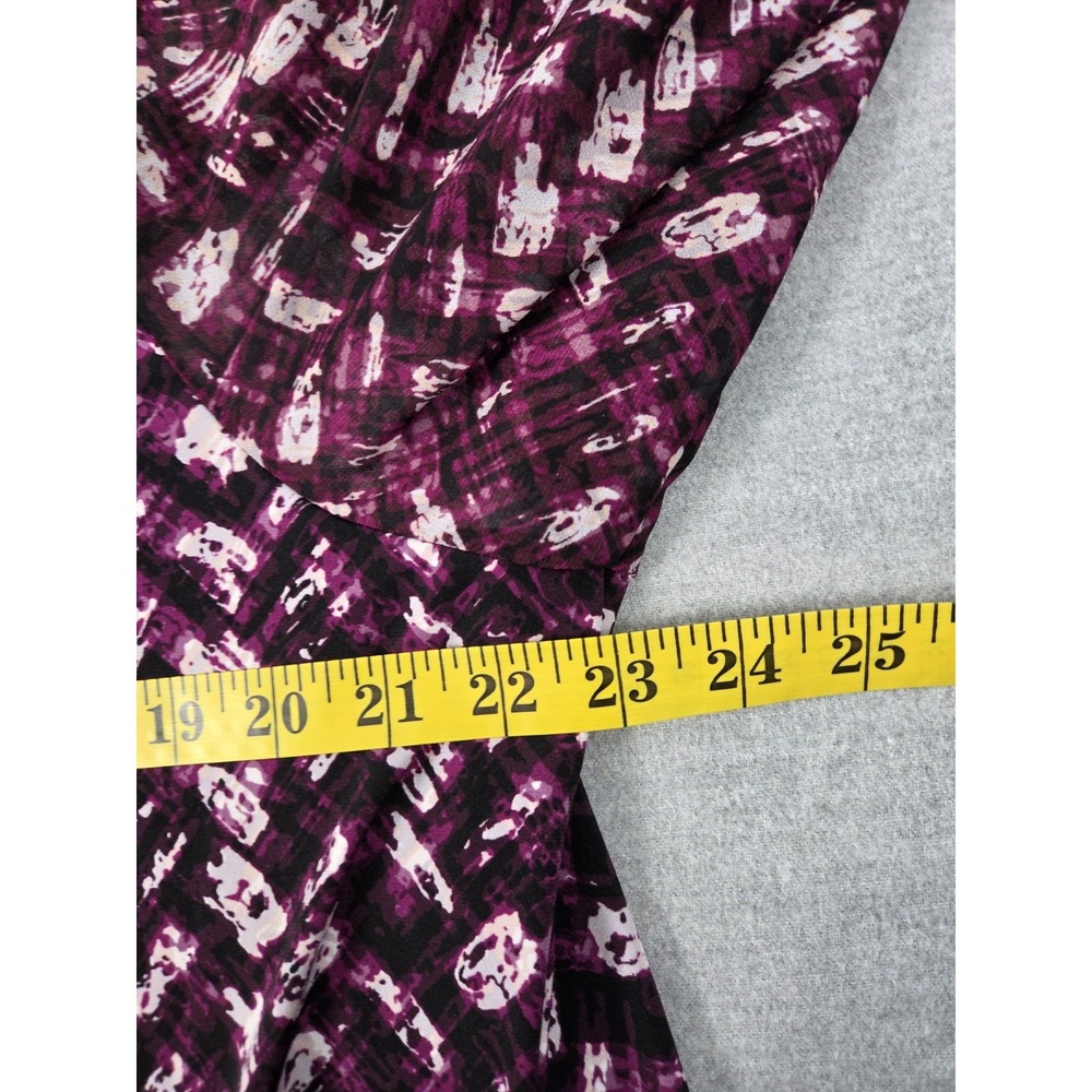 Calvin Klein 1X Purple Geo Print Top Liquid Knit Stretch Career Whimsigoth Vamp - Picture 3 of 7